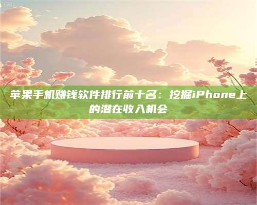 黑龙江苹果手机赚钱软件排行前十名:挖掘iPhone上的潜在收入机会 第1张 黑龙江苹果手机赚钱软件排行前十名:挖掘iPhone上的潜在收入机会 第1张